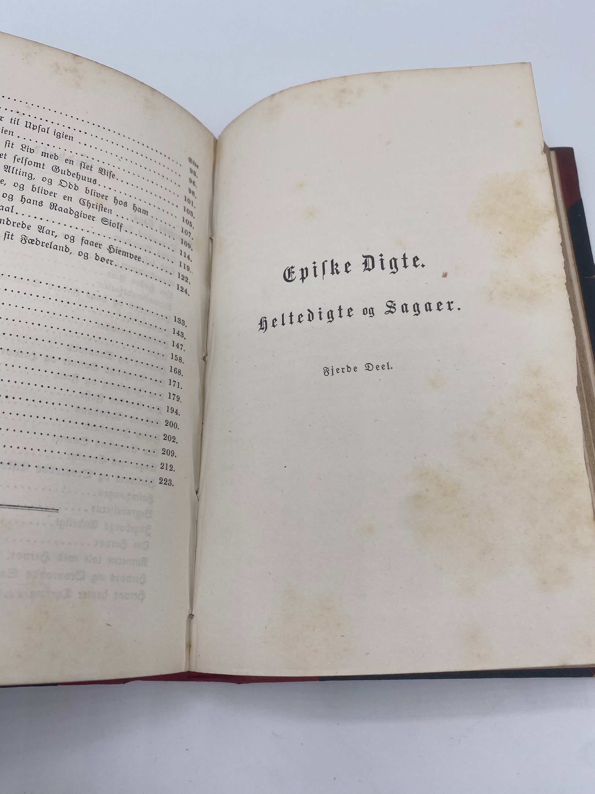 Oehlenschlägers Heltedigte og Sagaer. Af Adam Oehlenschläger. 3. Og 4. Del. Antikvarisk dansk bog. 1. Udgave. 1. Oplag. Fra 1862