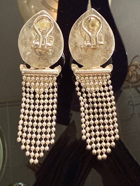 ✖️RESERVED✖️Vintage sterling silver and 18K gold earrings. From the late 1900s.