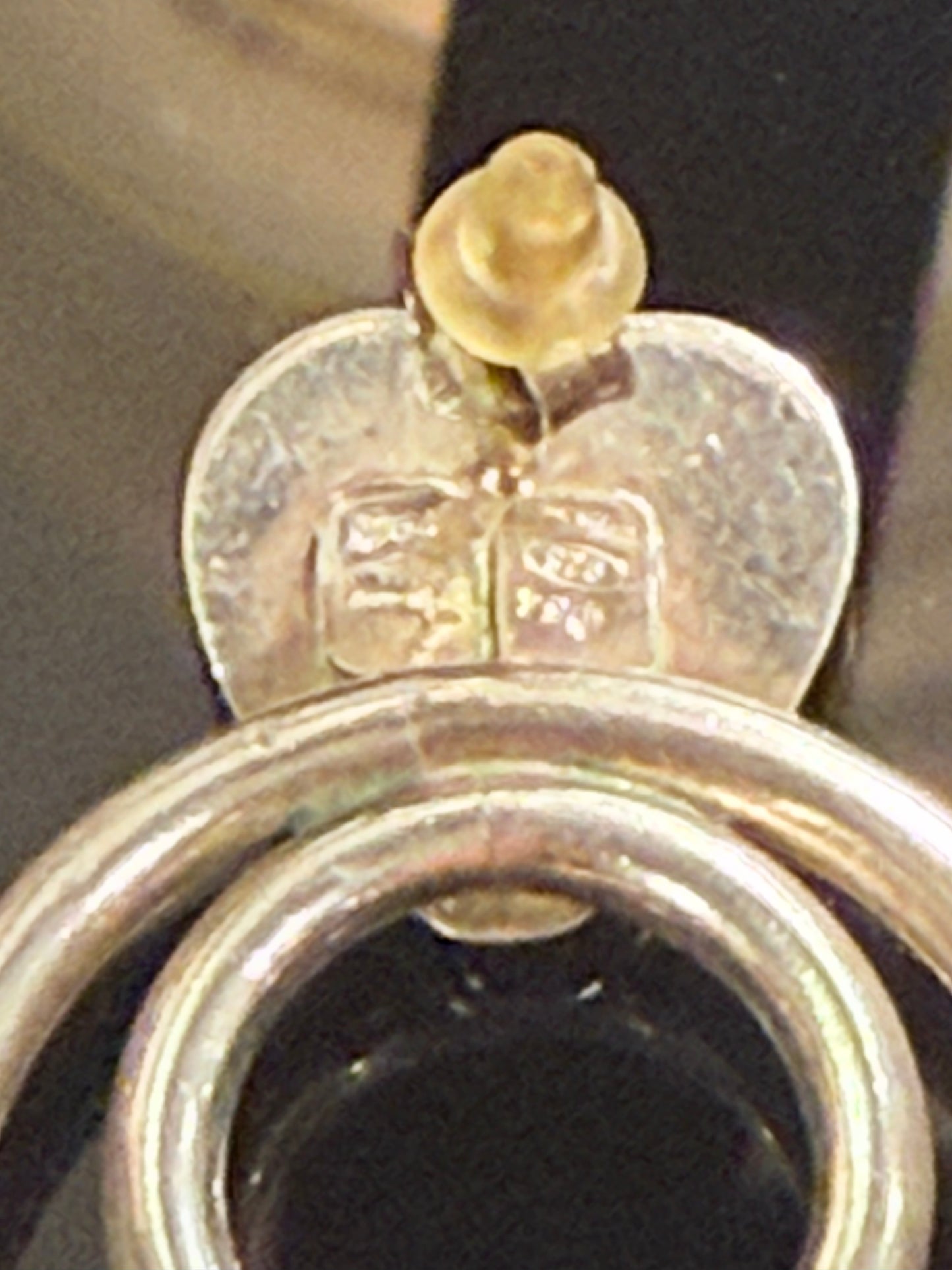 ✖️RESERVED✖️ Vintage sterling silver and 18K gold heart earrings. From the late 1900s.