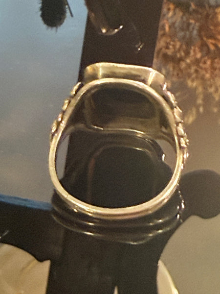 Antik Sølv herre signet ring med Onyx.