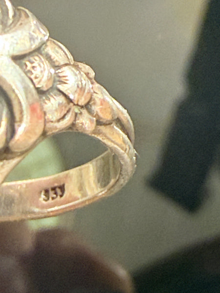 Antik Sølv herre signet ring med Onyx.