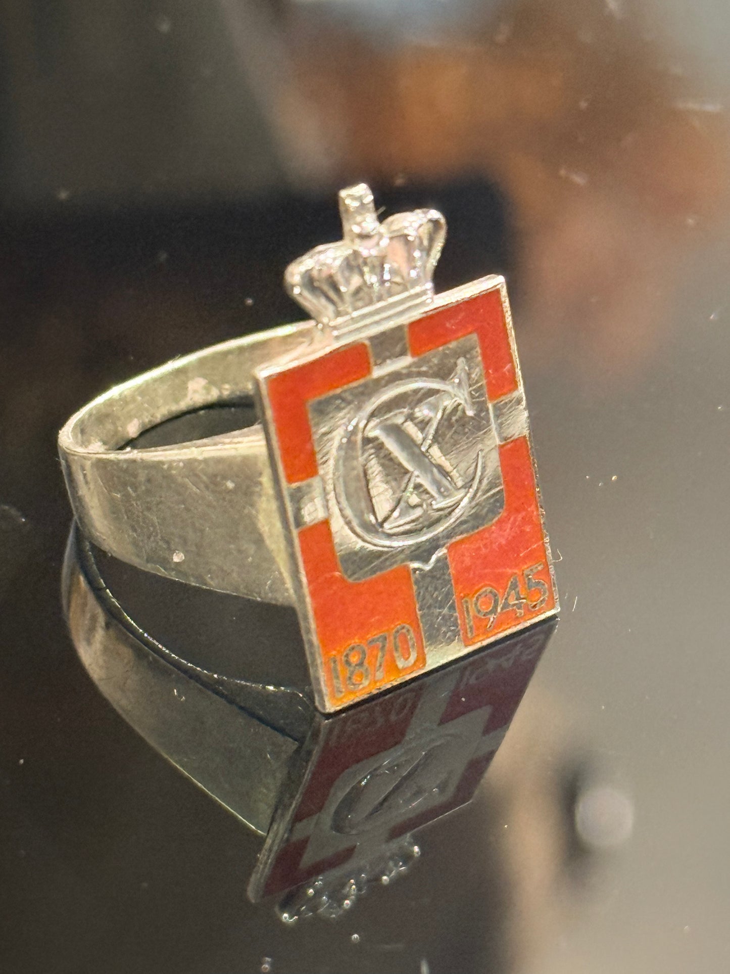 Silver ring with Georg Jensen Chr.X. Royal Seal