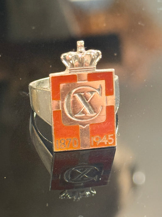 Sølvring med Georg Jensen Chr.X. Kongemærke