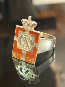 Sølvring med Georg Jensen Chr.X. Kongemærke
