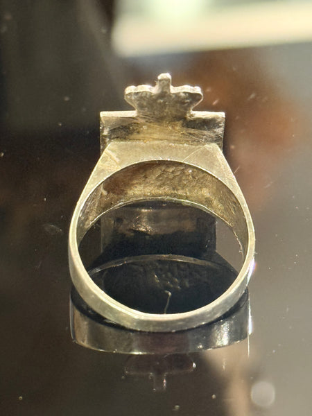 Sølvring med Georg Jensen Chr.X. Kongemærke