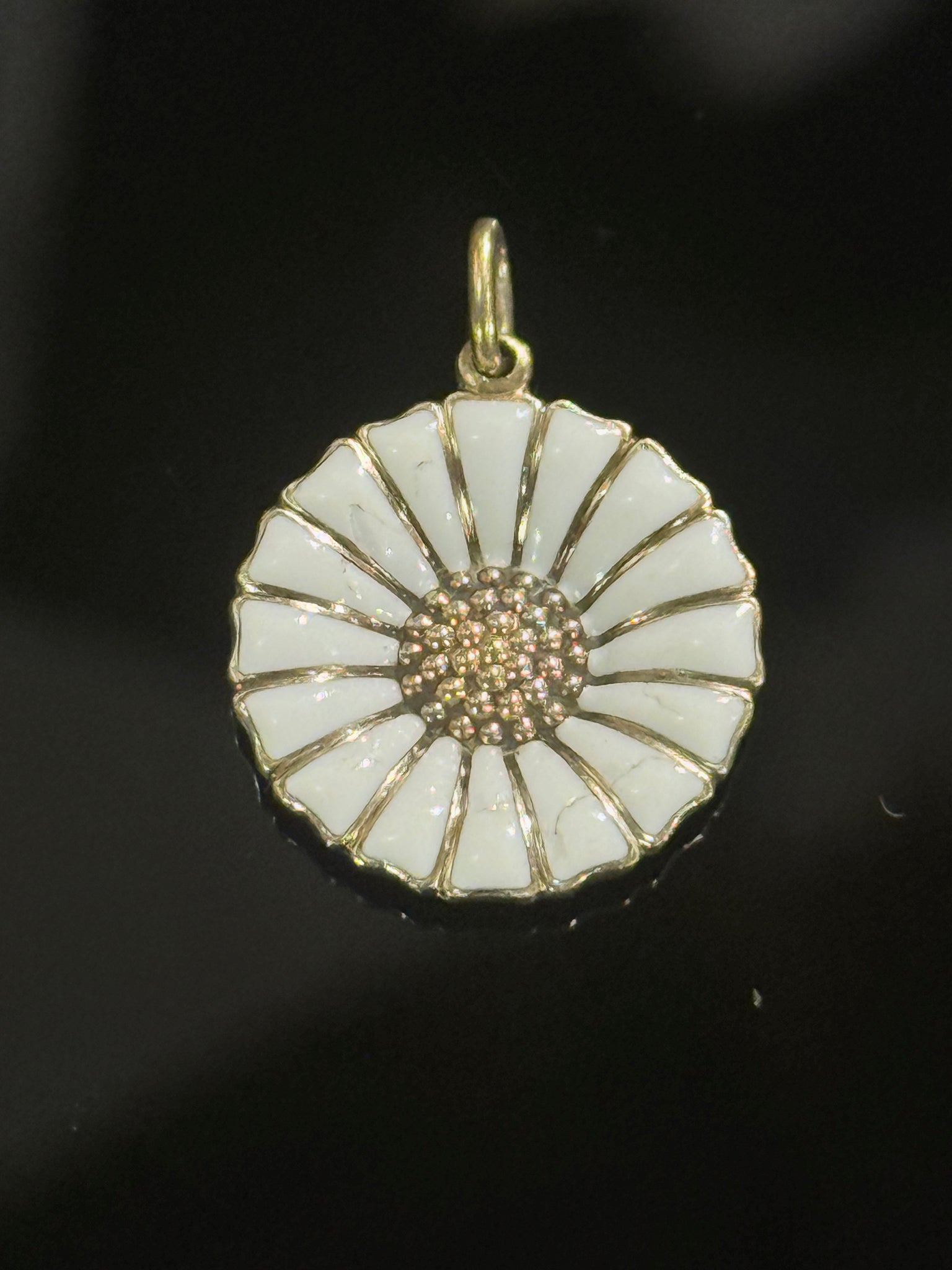 Georg Jensen Daisy Marguerite gold-plated sterling silver pendant.