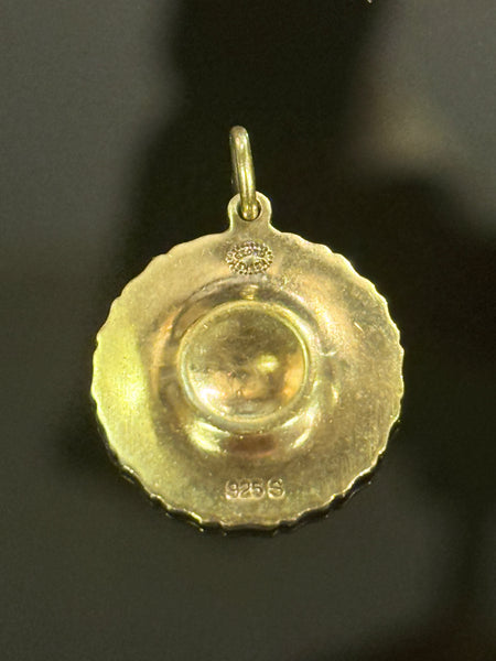 Georg Jensen Daisy Marguerite gold-plated sterling silver pendant.