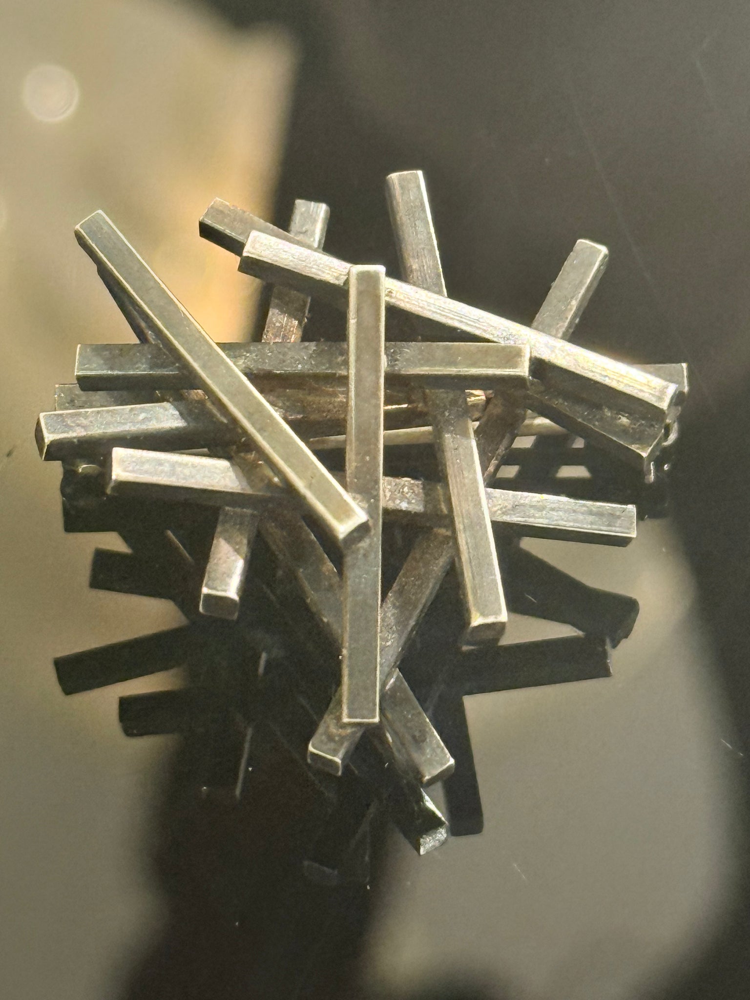 Ray Urban, brutalist oxidized sterling silver brooch, for A.Fausing