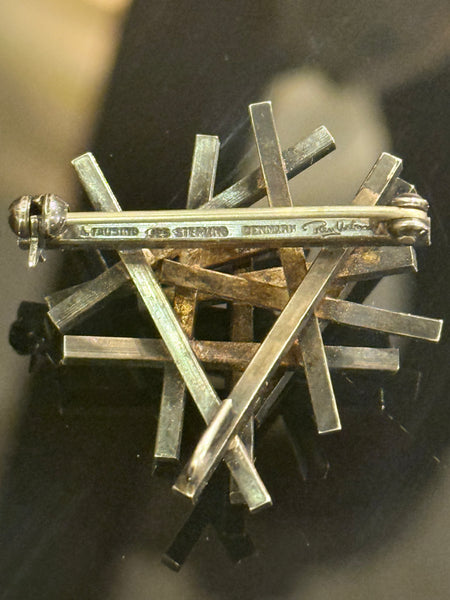 Ray Urban, brutalist oxidized sterling silver brooch, for A.Fausing