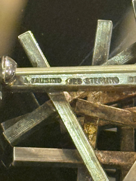 Ray Urban, brutalist oxidized sterling silver brooch, for A.Fausing