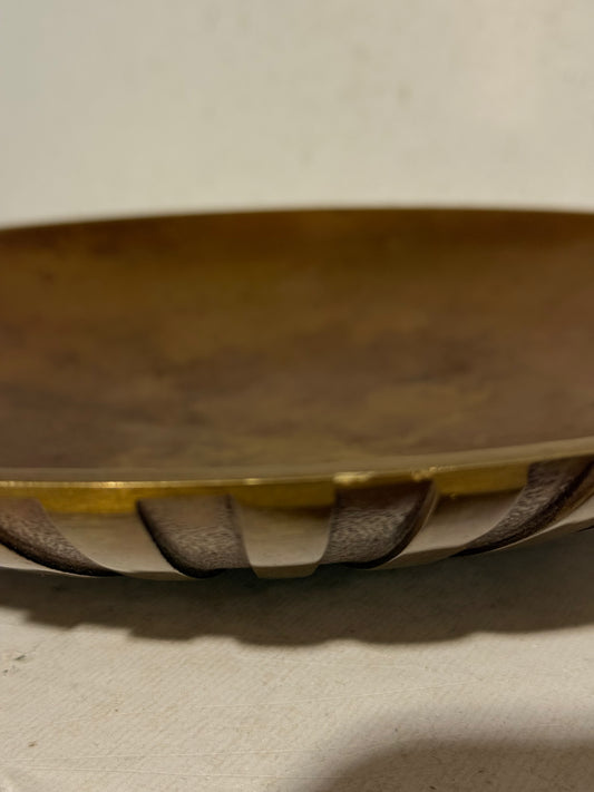 Antik riflet Art Deco bronze fad