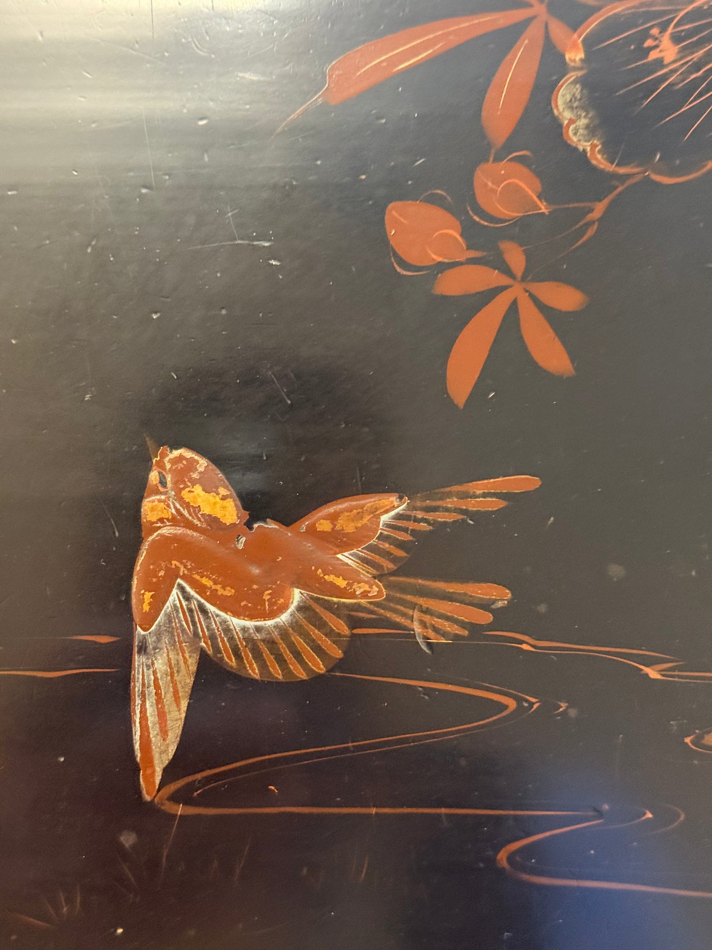 Antik Japansk Urushi lak bakke, start 1900 tallet.