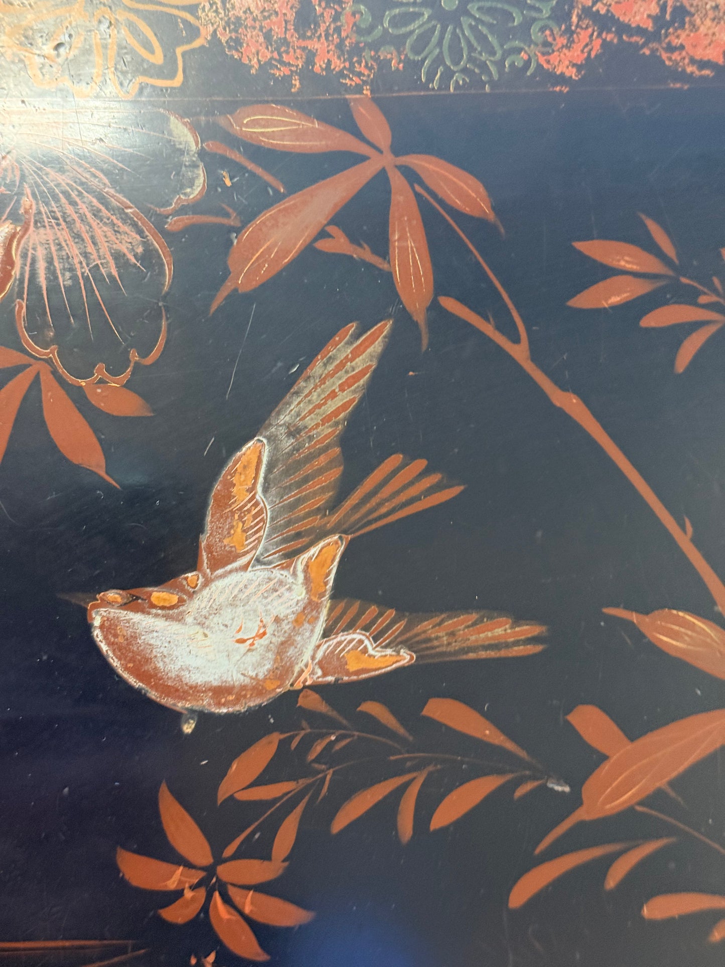 Antik Japansk Urushi lak bakke, start 1900 tallet.