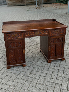 Antique Norwegian Viking Dragon Style Pedestal Desk. From 1880-1915.