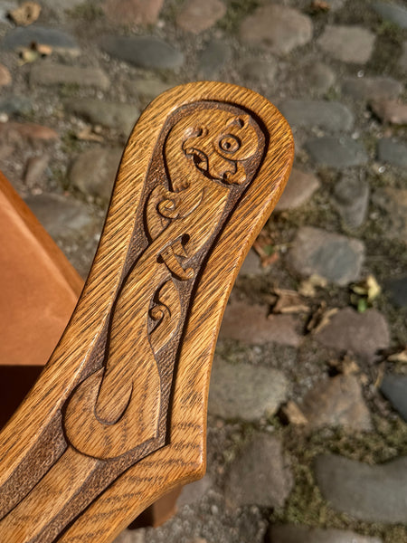 Antique Norwegian Viking Dragon Style Corner Chair. From 1880-1915.