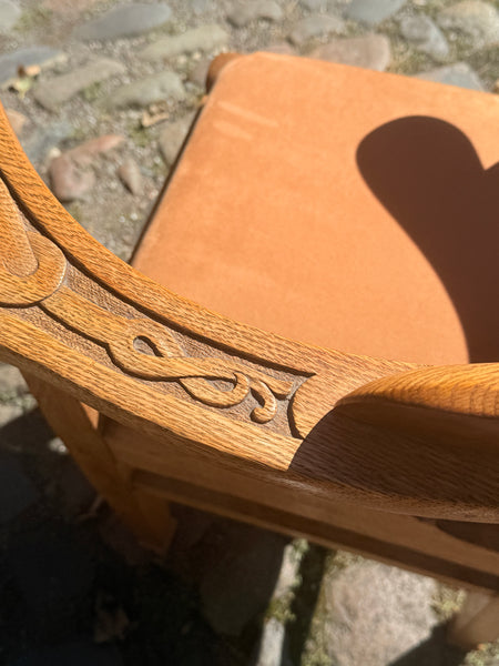 Antique Norwegian Viking Dragon Style Corner Chair. From 1880-1915.