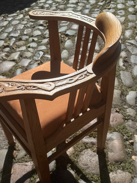 Antique Norwegian Viking Dragon Style Corner Chair. From 1880-1915.
