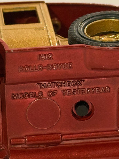 Vintage Lesney Matchbox 1912 Rolls Royce metal bil, fra 1970érne.