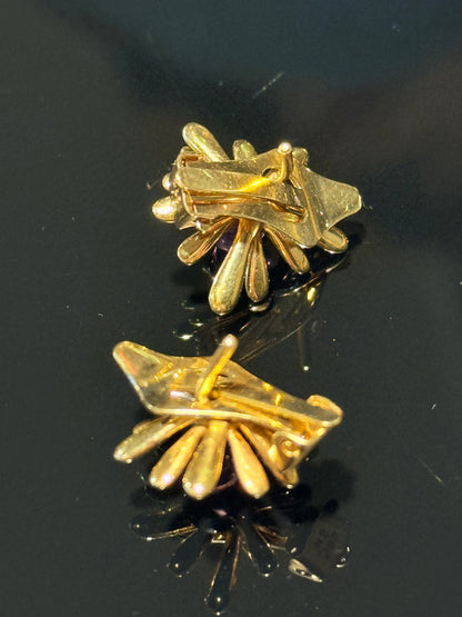 Hermann Siersbøl (1948-64) Vintage 14K guld øreringe med Amethyst.