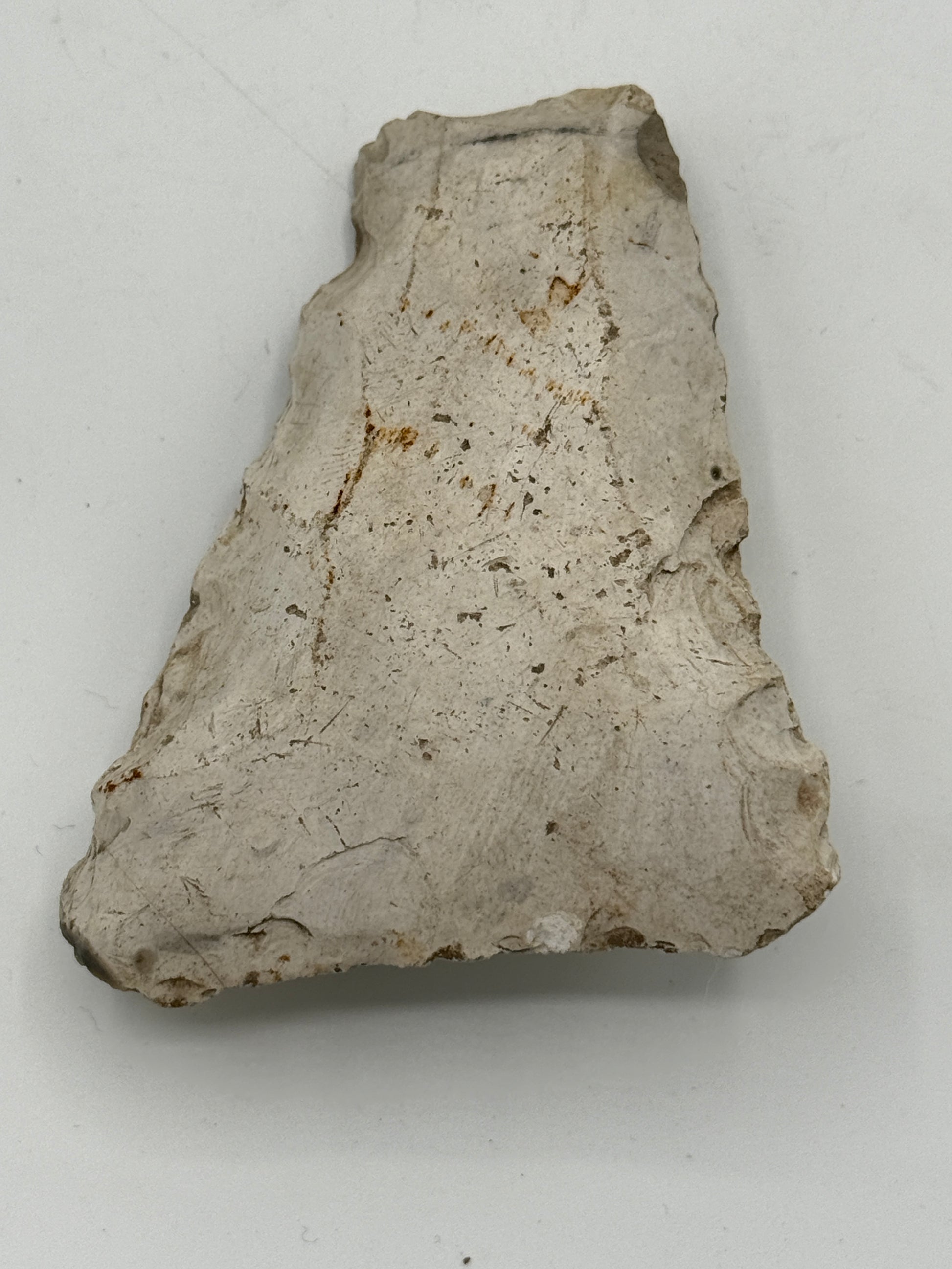 Dansk Stenalder. Asymmetrisk skiveøkse i flint. Sen Ertebølletid: 4500-3900 F.Kr