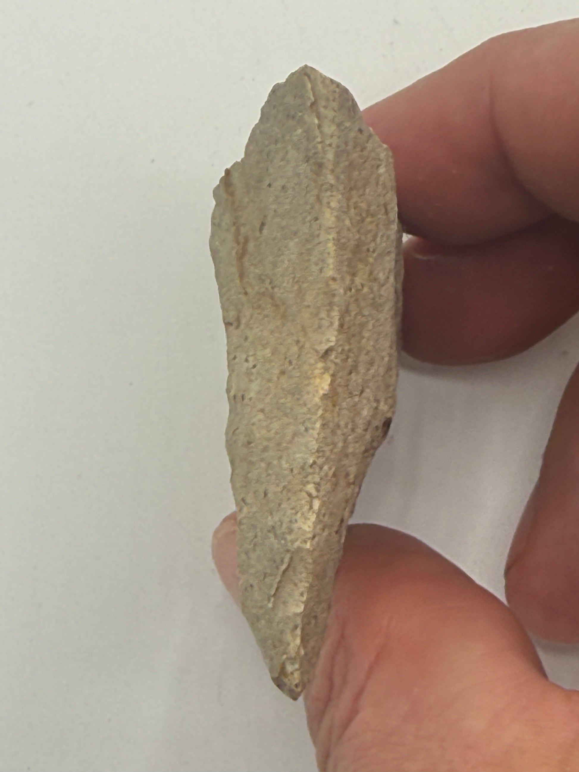 Dansk Stenalder. Asymmetrisk skiveøkse i flint. Sen Ertebølletid: 4500-3900 F.Kr