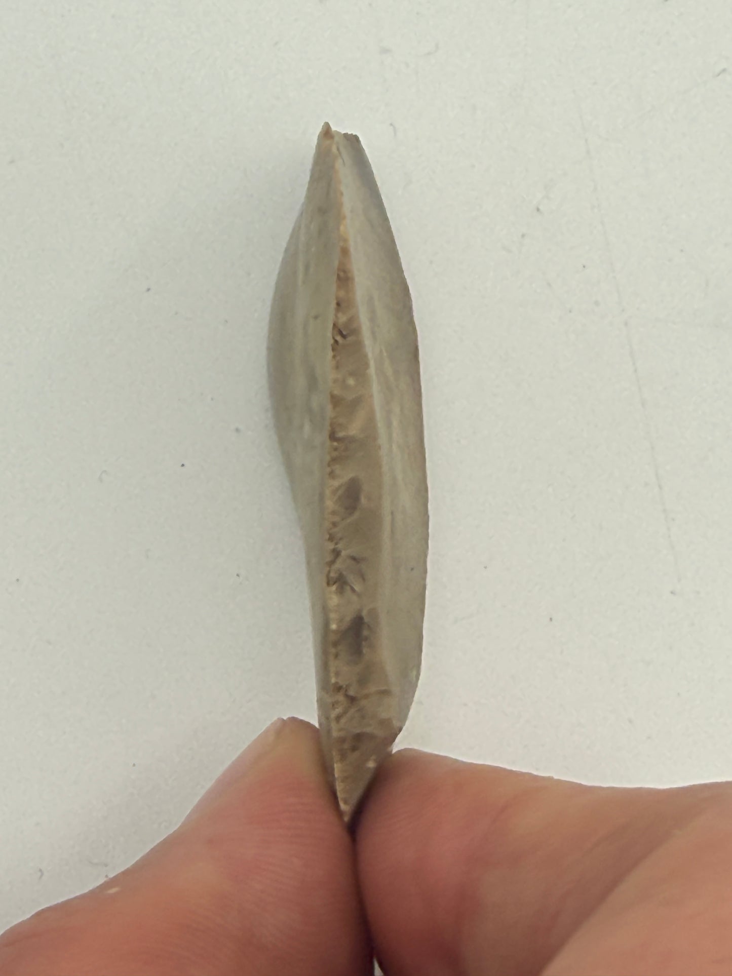Dansk Stenalder. Symmetrisk skiveøkse i flint. Sen Ertebølletid: 4500-3900 F.Kr