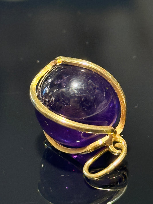 Vintage vedhæng i 14K guld og Amethyst.