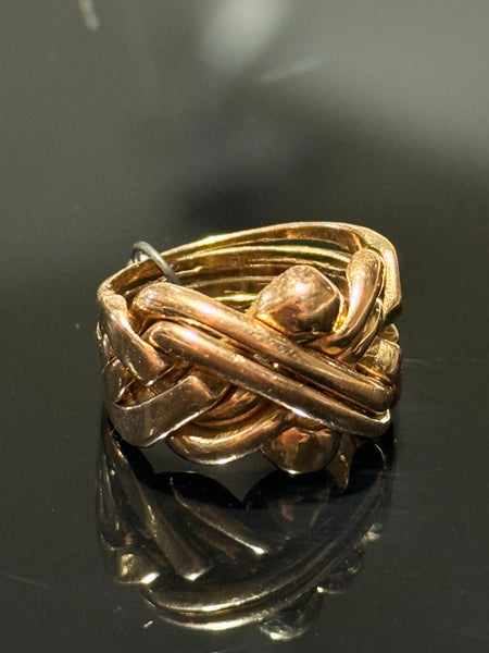 Antik 14K guld tyrkisk Harem puslespilsring, fra 1800 tallet.