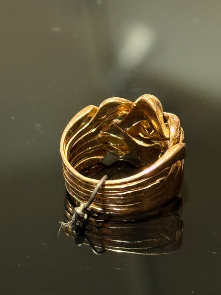 Antik 14K guld tyrkisk Harem puslespilsring, fra 1800 tallet.