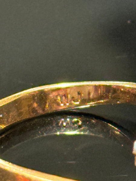 Willy Junget (1954-1973) 14K.Guld ring, med brillianter og Amthyst.