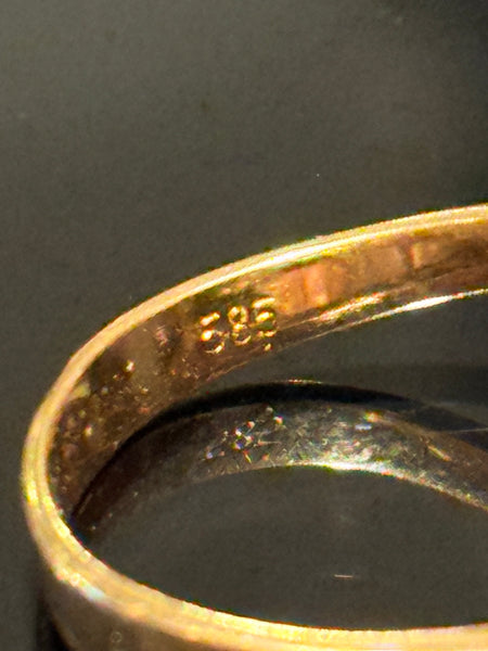 Willy Junget (1954-1973) 14K.Guld ring, med brillianter og Amthyst.