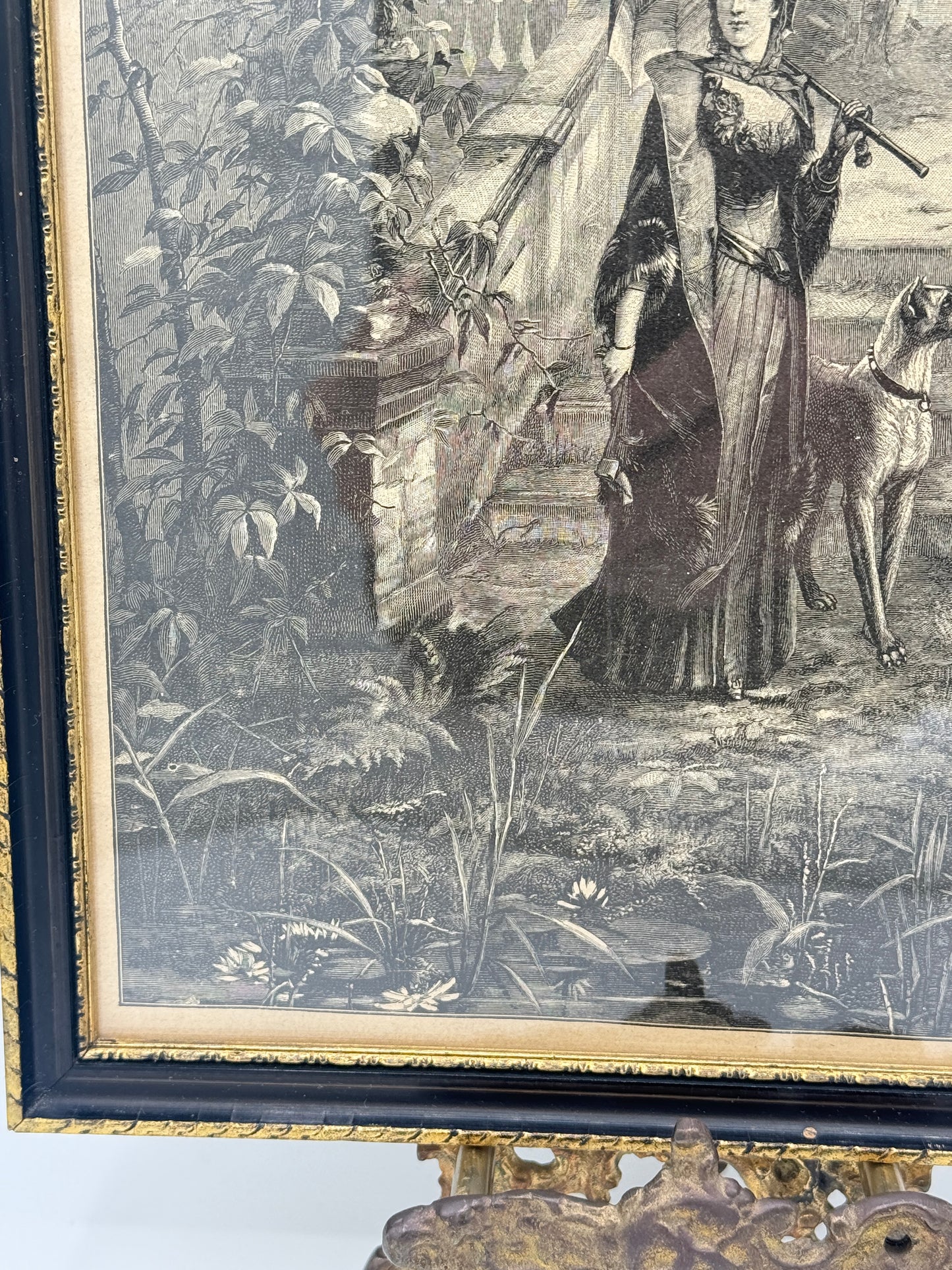 Efteraar. Antik dansk træsnitsgravering. Fra 1896