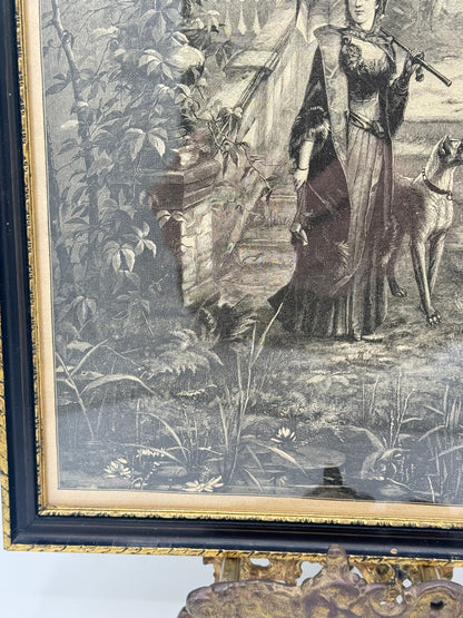 Efteraar. Antik dansk træsnitsgravering. Fra 1896