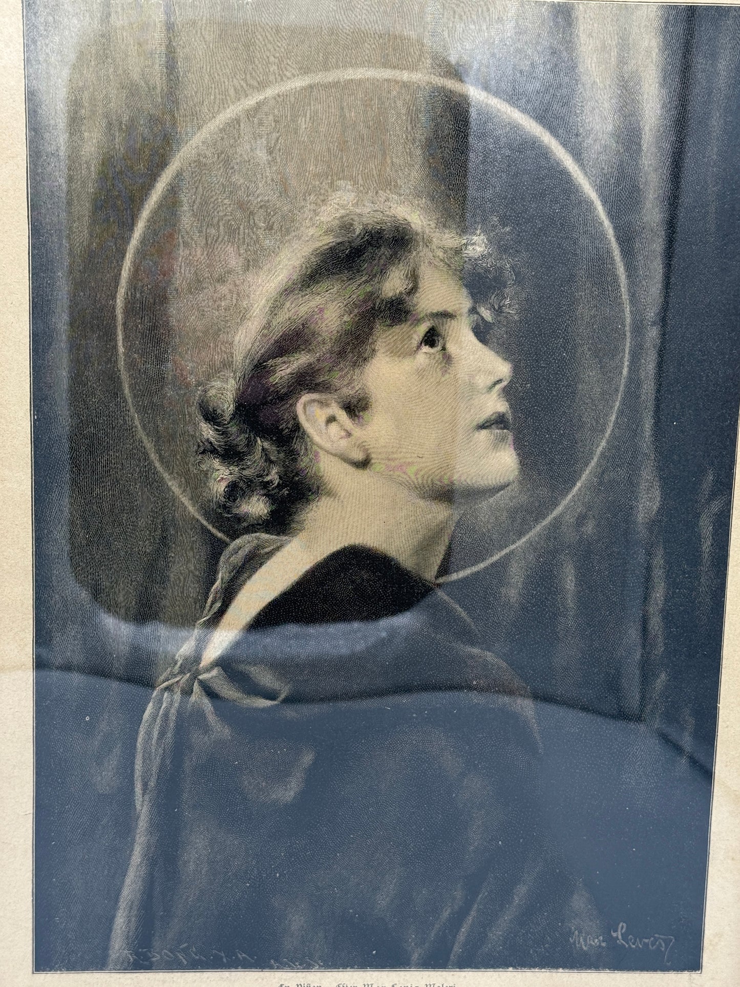 En Vision. Antik dansk træsnitsgravering. Fra 1896