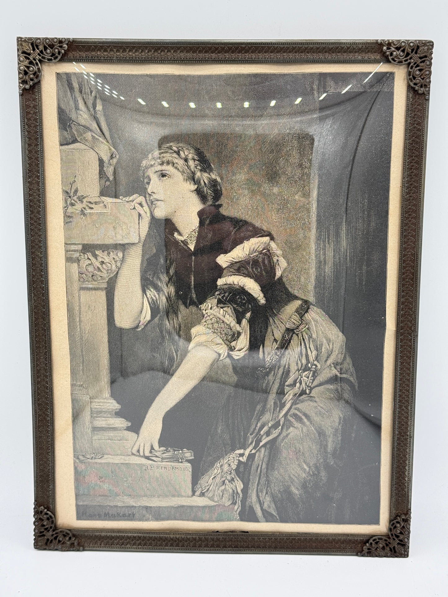 Margrethes Bøn til Madonna. Antik dansk træsnitsgravering. Fra 1896