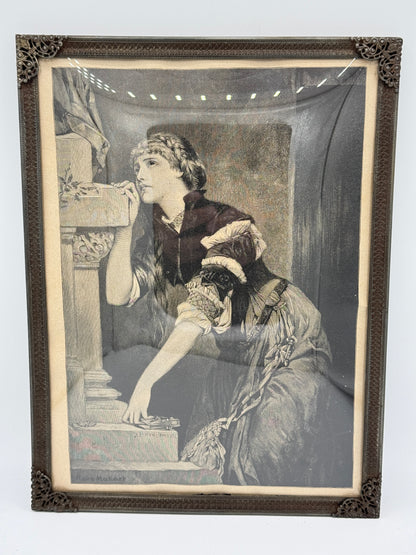 Margrethes Bøn til Madonna. Antik dansk træsnitsgravering. Fra 1896