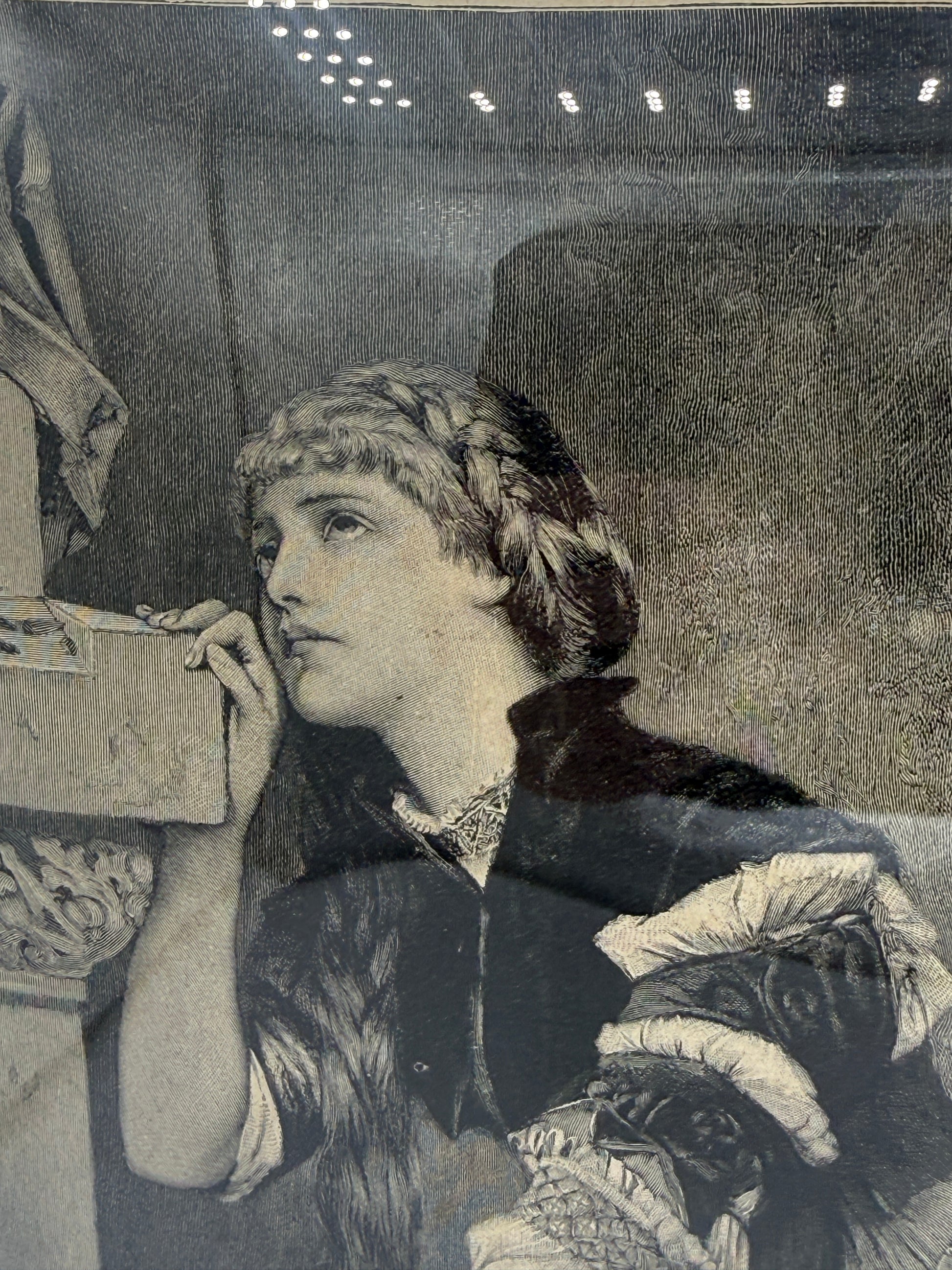 Margrethes Bøn til Madonna. Antik dansk træsnitsgravering. Fra 1896