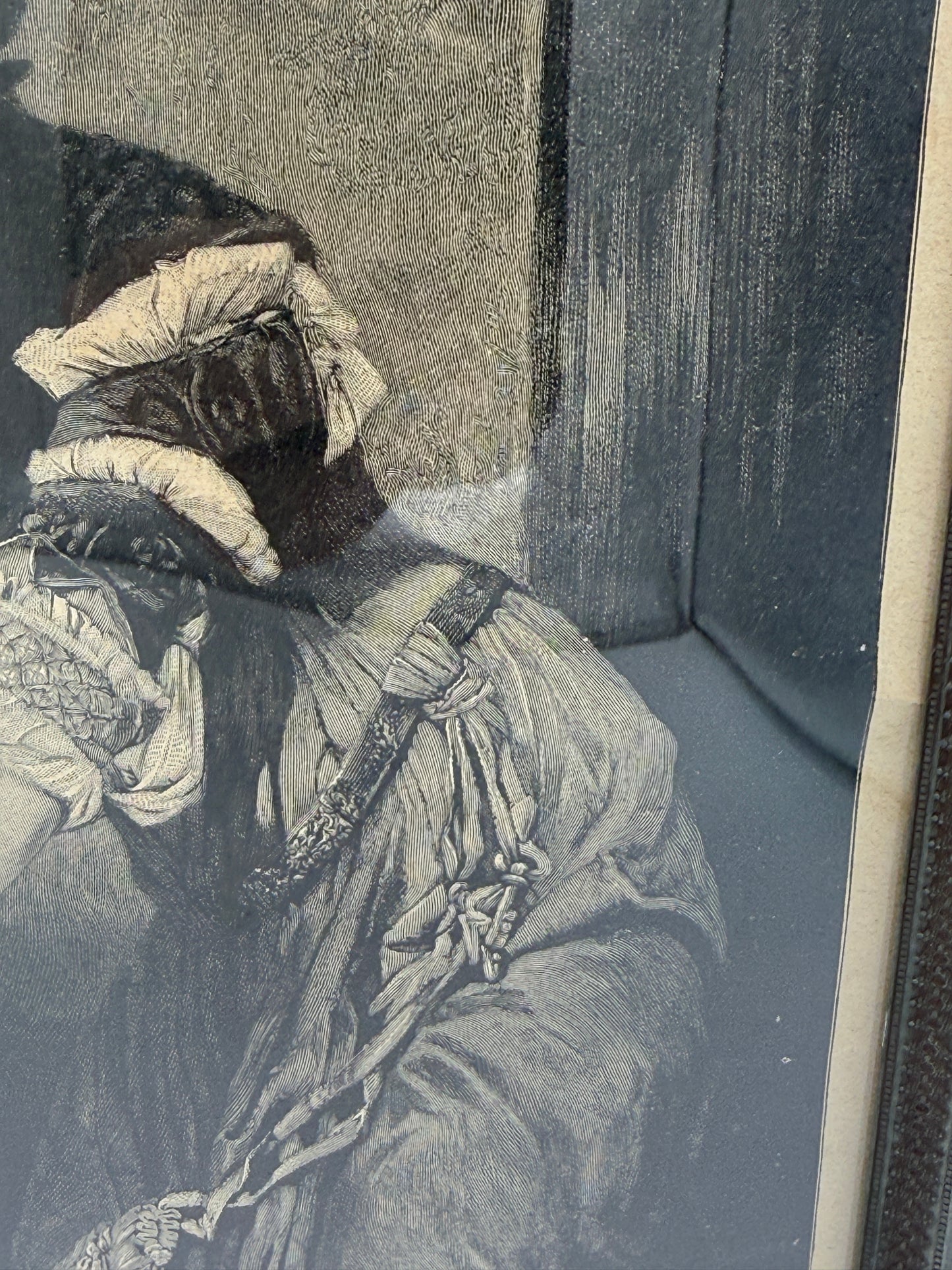 Margrethes Bøn til Madonna. Antik dansk træsnitsgravering. Fra 1896