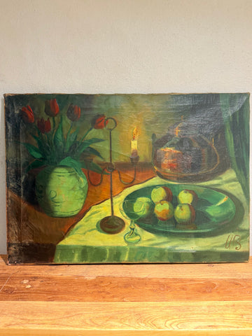 Willy Bille (b.1889-1944). Still life oil painting. From the 1930s.