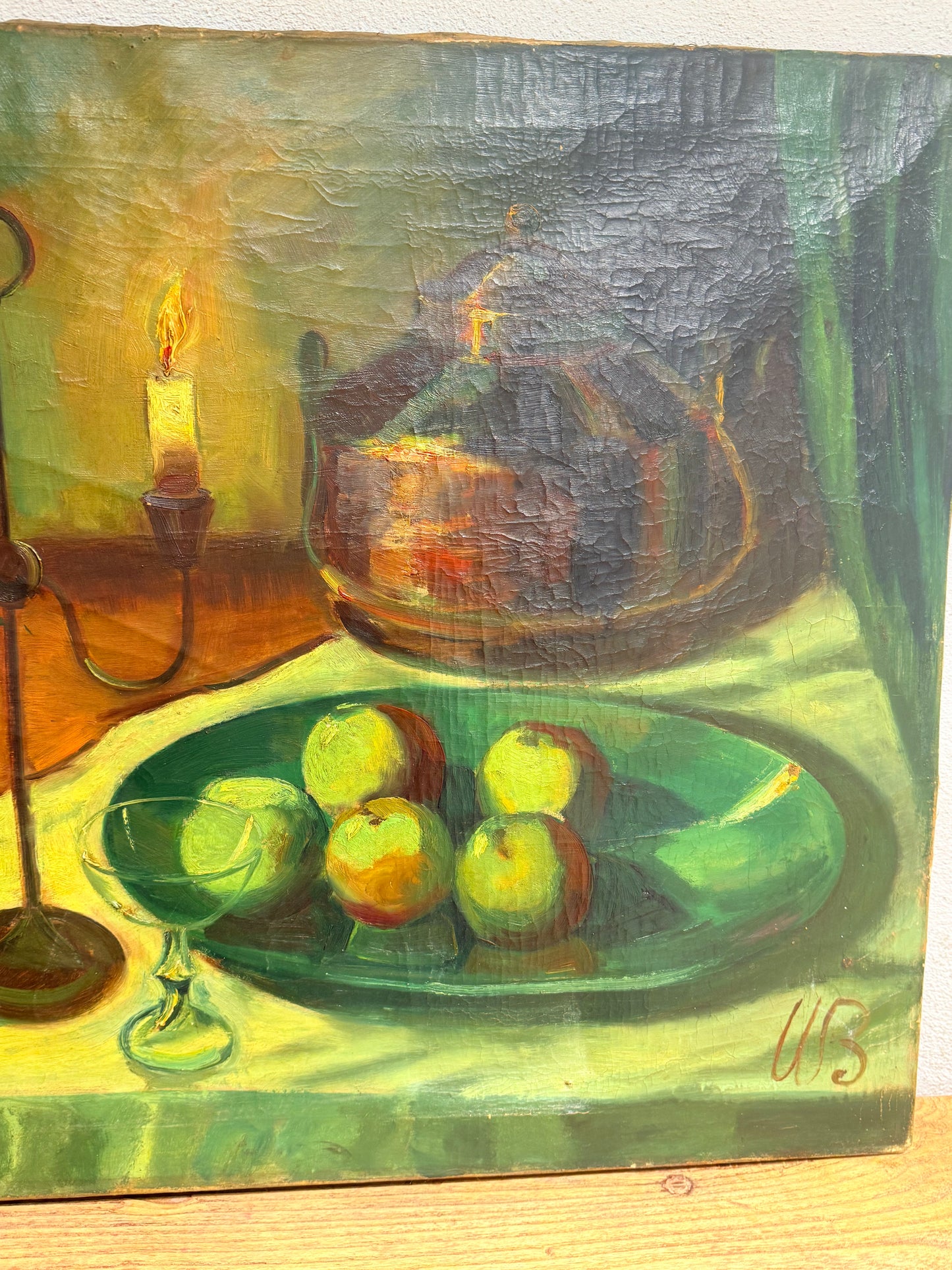 Willy Bille (f.1889-1944). Stillebens oliemaleri. Fra 1930érne.