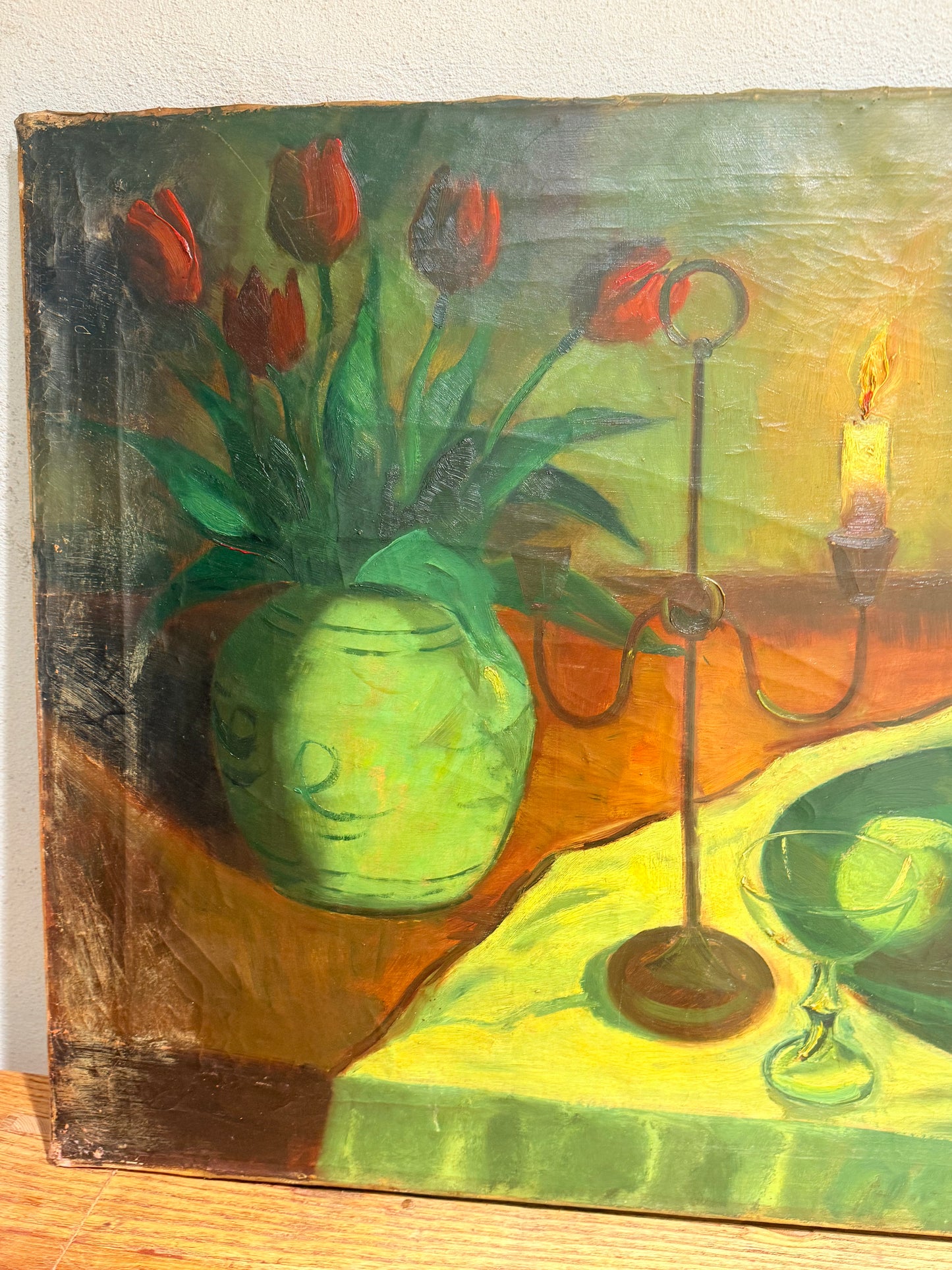 Willy Bille (f.1889-1944). Stillebens oliemaleri. Fra 1930érne.