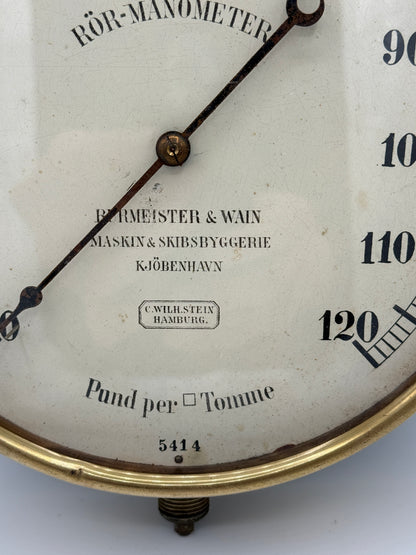 Antik Burmeister & Wain Rör-Manometer. Fra slut 19. Årh