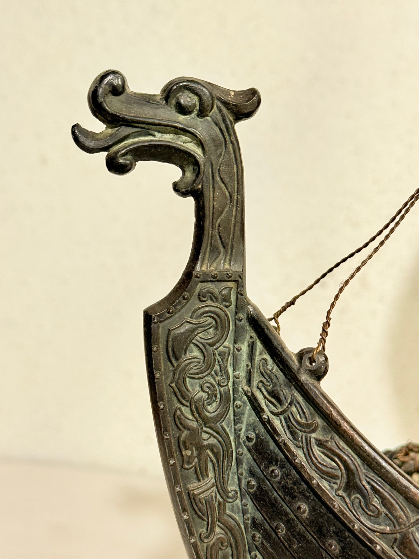 Edward Aagaard, ældre bronze Viking Drageskib, fra midt 1900 tallet.