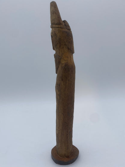 Håndskåren skandinavisk Viking pinde-figur. Slut 20. Århundrede