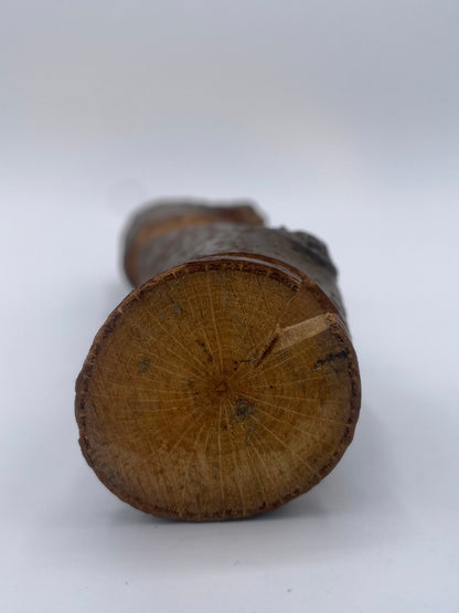 Håndskåren skandinavisk Jætte pinde-figur. Slut 20. Århundrede