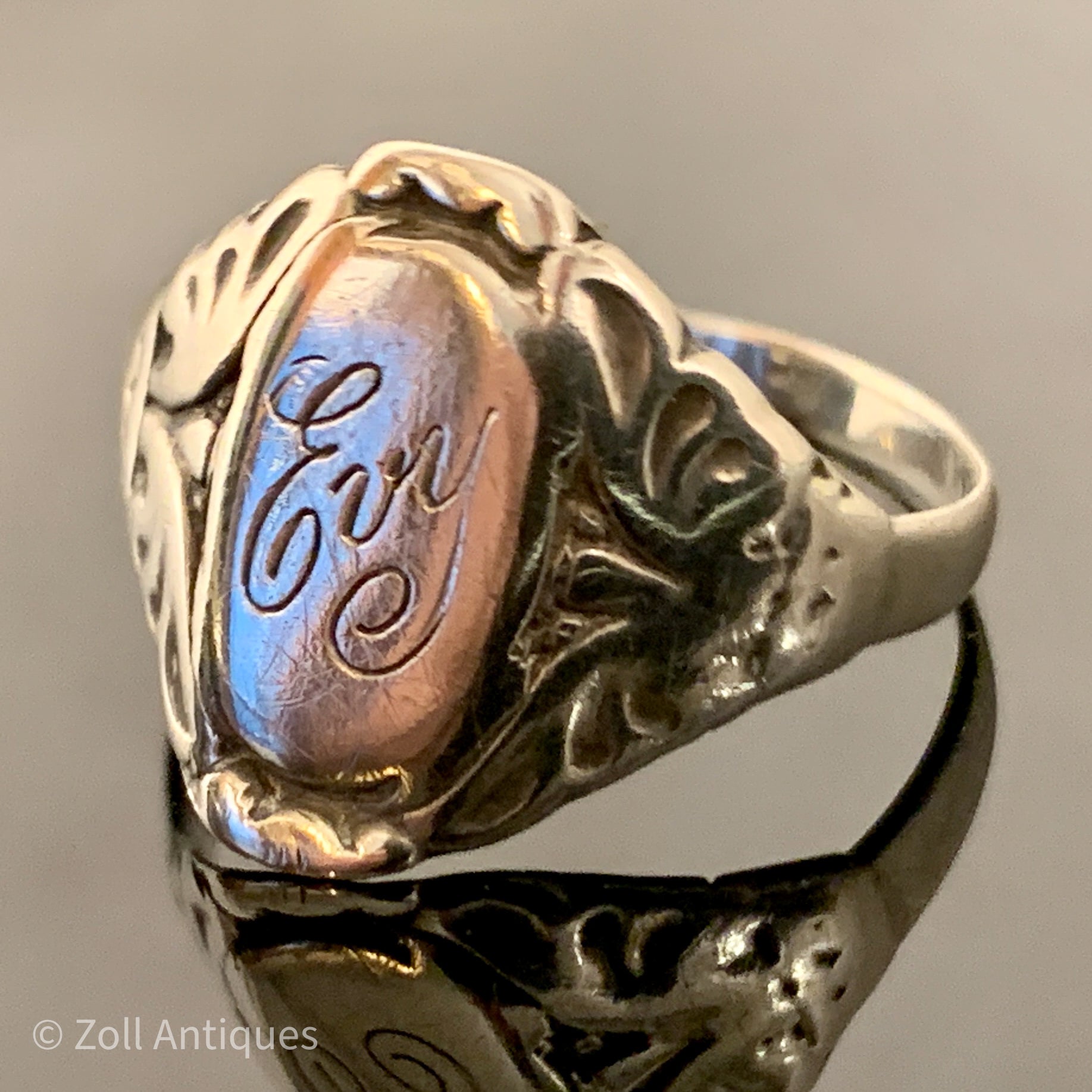 entusiastisk Estate slim F.Hansen (1893-1937) Antik sølv herre signet ring. – Zoll Antiques