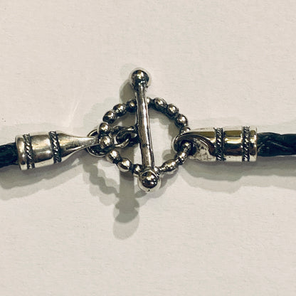 Large antique Thor's hammer in cow bone and sterling silver.