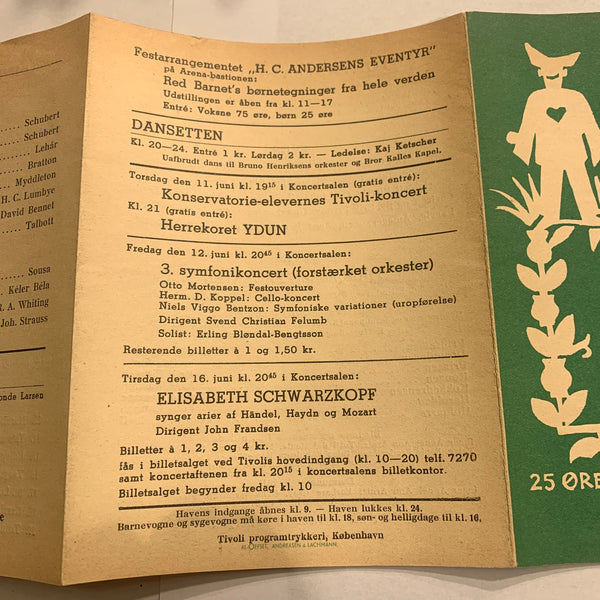 Ældre originalt TIVOLI program fra 1953.