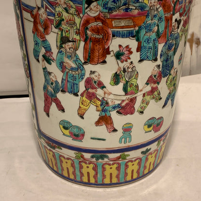Ældre store kinesiske Guangzhou porcelæns gulvlamper, stemplet.