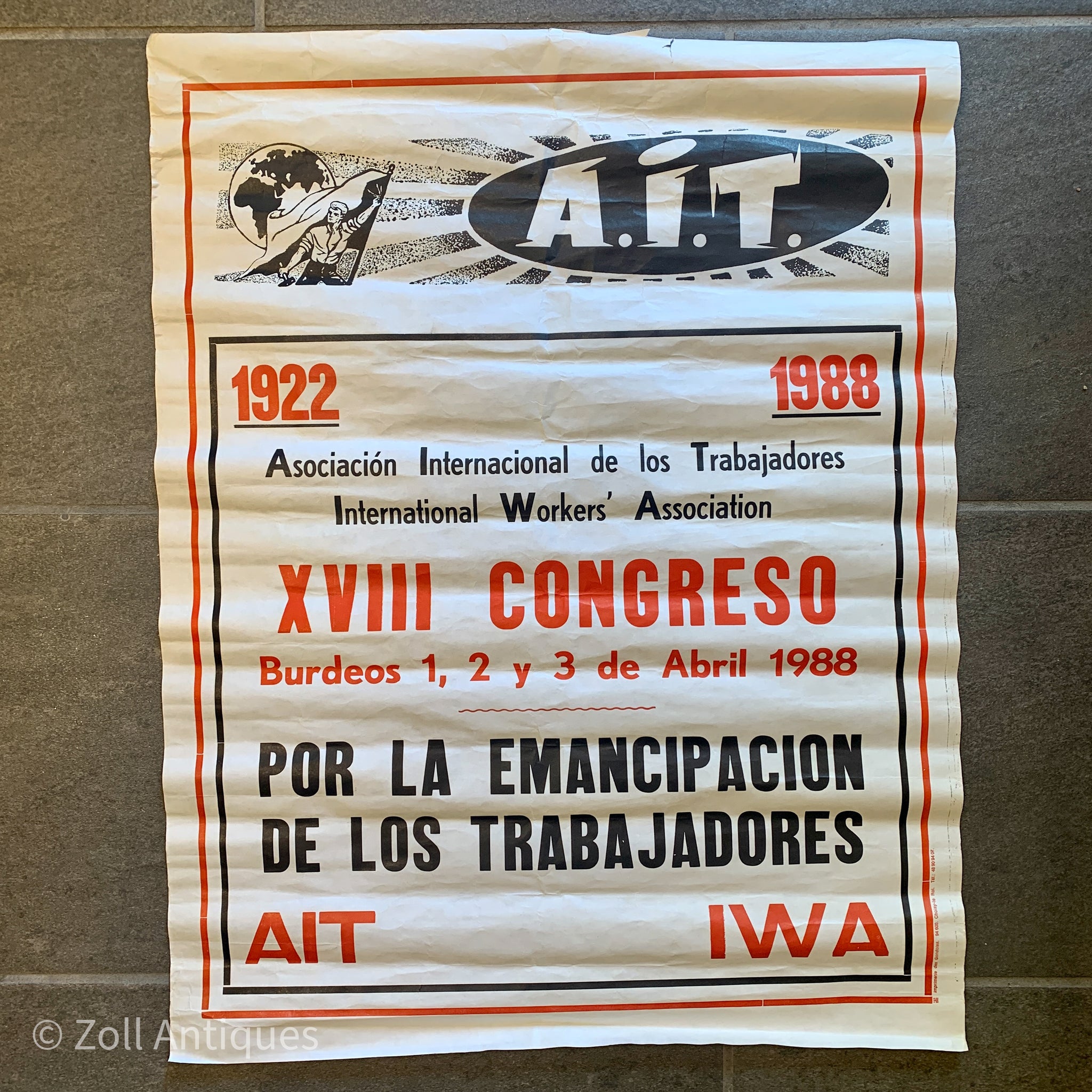 Original spansk anarkistisk plakat, fra 1988.